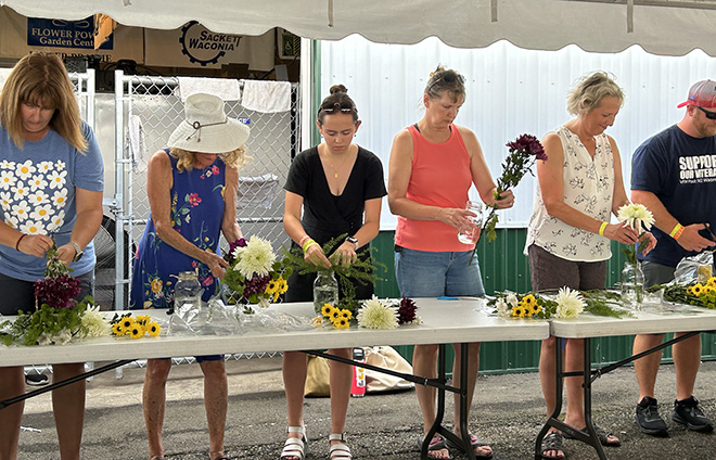 flower arranging contest at the Carver County Fair