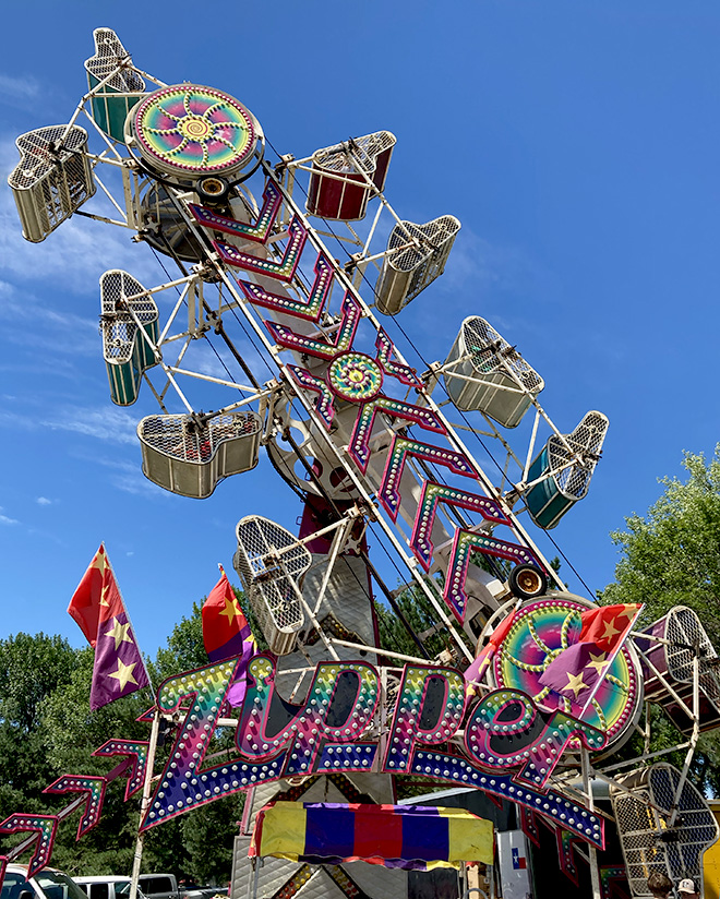 the Zipper ride at the Carver County Fair midway