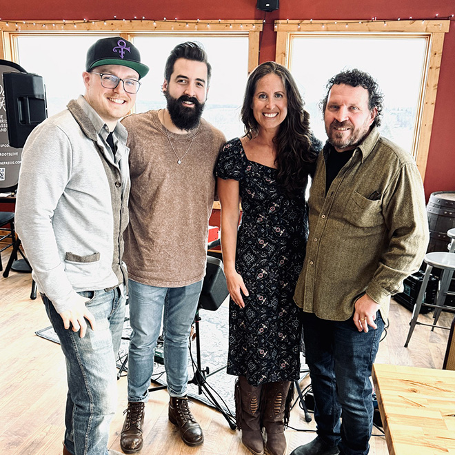 four members of Deep Roots band