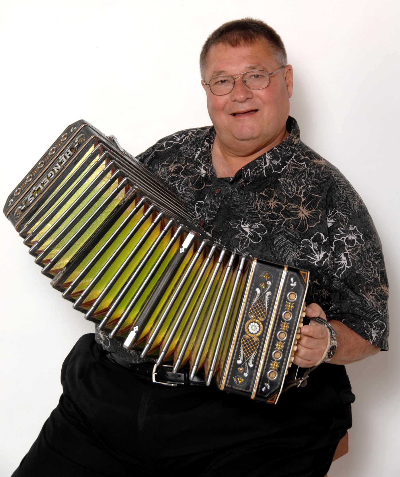 Peter Wendinger playing the accordion